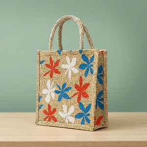 Bolsas de Yute y Algodón Premium con Asas de Cuerda, Diseño de Letras, Bolsa de Regalo Mediana para Comercio Minorista y Supermercados - Product Image 2