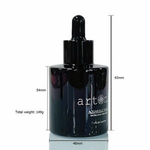 Frasco de Vidrio de Lujo para Cosméticos de 30 ml (1 oz) con Fondo Grueso, Degradado Negro, para Suero y Aceite con Gotero - Product Image 2