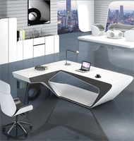 Bureau de direction en bois de forme spéciale, moderne, simple, extensible, modulaire et personnalisable, avec chaise assortie