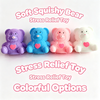 Jouet Squishy en TPR en forme de cœur d'ours pour garçons et filles - Anti-stress et éducatif, en boîte