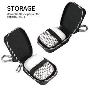 เคสชาร์จไร้สายสำหรับ Apple airpods กระเป๋าใส่ของหนัง PU พร้อมพวงกุญแจ - Product Image 1