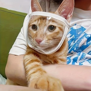 Bozal Transparente para Gatos, Máscara Protectora Anti-Lamido y Anti-Mordida para el Cuidado y <span class=keywords><strong>la</strong></span> Limpieza - Product Image 2