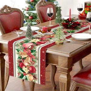 Camino de mesa navideño para decoración de comedor, mantel decorativo a cuadros estilo Buffalo, decoración rústica 2024, Navidad - Product Image 1