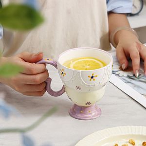 Tasse en céramique pour le bureau, tasse à eau pour femme, tasse créative pour le petit-déjeuner, tasse à lait, gobelet domestique anti-brûlure - Product Image 3