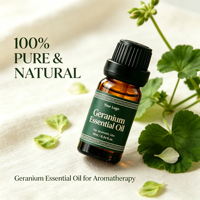Huile Essentielle de Géranium Rosat 10ml Pure, à Base de Plantes, Distillée, Qualité Supérieure, Soin de la Peau, Aromathérapie, Vente en Gros OEM