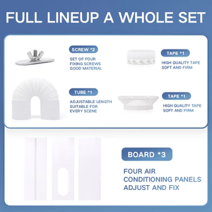 Kit de déflecteur de fenêtre pour climatiseur à bouche plate pour usage domestique, 4 pièces, remplacement de climatiseur, PVC réutilisable, support d'étanchéité réglable, glissière de ventilation - Product Image 5