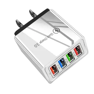 Charge rapide 3.0 chargeur USB 48W 4 Ports adaptateur QC 3.0 EU US Plug mur téléphone portable chargeur rapide maison chargeur mural voyage