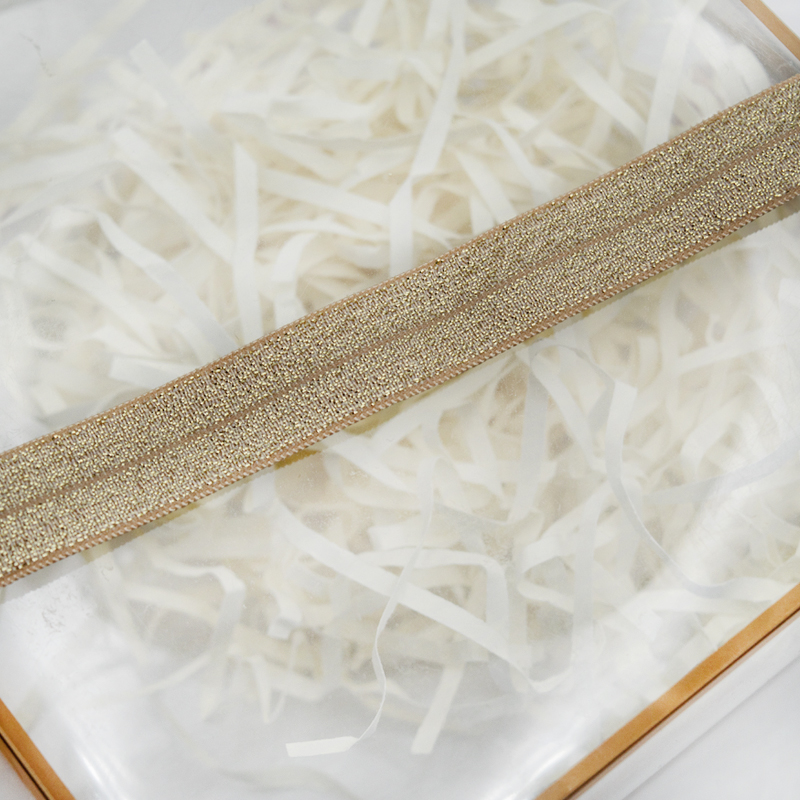 Gordon Ribbons Gold Stretch Ribbon With Shiny Glitter Stretchable Elastic Ruban Tape for Gift Box Wrapping