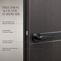 Porte intérieure en bois foncé OEM ODM pour hôtel, appartement, villa, couleur et taille personnalisées, serrure magnétique silencieuse, acoustique