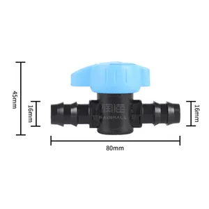 Drip Irrigatie Mini Valve 16Mm * 16Mm Prikkeldraad Off-Nemen Klep Hoge Kwaliteit Plastic Mini Kogelkranen voor Buizen Verbinding