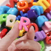 Perles en acrylique crème de formes variées à grand trou, chiffres et lettres, pour la confection de chaînes de téléphone, pendentifs de sac, décoratifs, faits à la main, DIY
