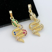 JML Vente en gros pendentif serpent serpentin plaqué or 14 carats nouveau design collier pour enfants pendentifs de serpiente en laiton et zircon