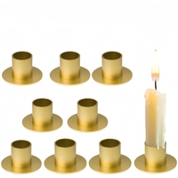 Lot de 4 petits bougeoirs en métal en fer noir bougeoir court bougeoir conique vente en gros