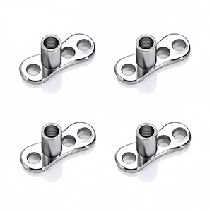 Anclaje de Titanio ASTM F136 con Rosca Interna y Tres Orificios para Piercing Corporal, Joyería al por Mayor, Micro Anclaje Dérmico - Product Image 3