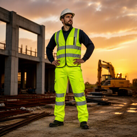 Traje de Trabajo Reflectante para Hombre, 65% Poliéster, 35% Algodón, Transpirable, Apto para Taller, con Certificado EN, OEM Disponible