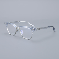 Montures de lunettes rectangulaires sophistiquées à monture complète unisexe, combinaison métal-acétate, verres correcteurs pour lunettes de lecture