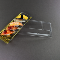 Boîte à sushi japonaise ABCD en plastique jetable, de différentes tailles, translucide et à motifs, personnalisable en usine