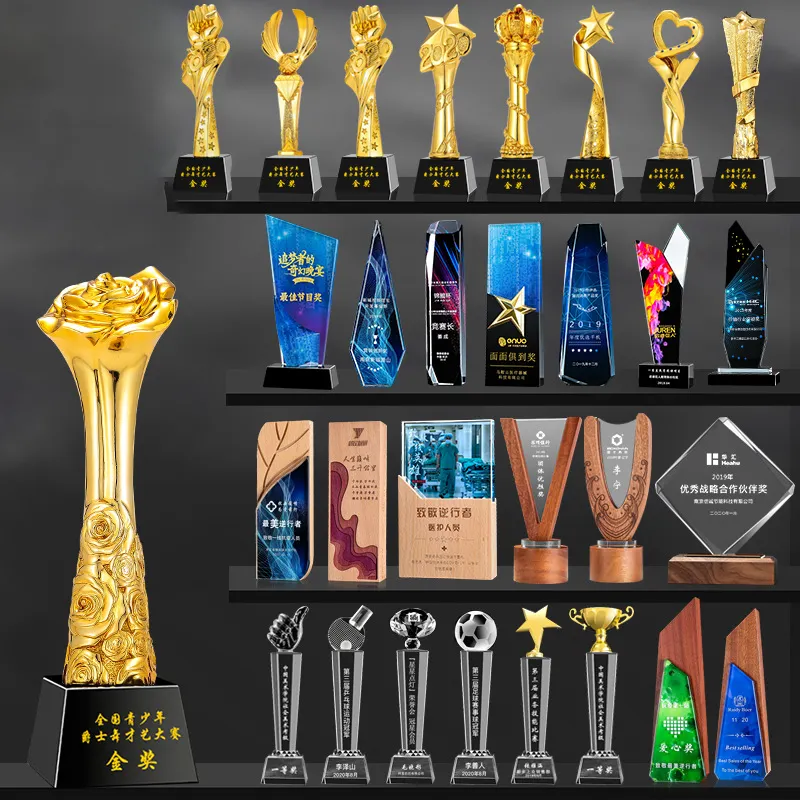 Benutzer definierte Farbe Crystal Trophy Award Creative Glass Trophy Award Souvenir Geschenke