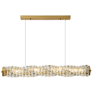 Éclairage Moderne Long Rectangle Suspendu Lumières Salle À Manger Lustres En Cristaux Led - Product Image 6