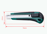 Couteau utilitaire de sécurité à lame détachable avec manche en plastique ABS, lame en acier au carbone, coupe-carton, logo personnalisé en usine, commande en gros