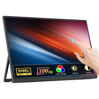 Moniteur tactile portable Eimio 21,5 pouces IPS, tactile 10 points, 100 Hz, 1080p, Type-C, Plug & Play, haut-parleur intégré, extension d'écran pour ordinateur portable, OEM
