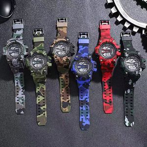 Orologio Sportivo da Uomo per Esterni con Cinturino Mimetico in Silicone, Impermeabile e Multifunzione, Stile <span class=keywords><strong>G</strong></span> di Tendenza Street, Orologio Digitale da Uomo - Product Image 2