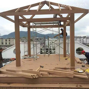 Pabellón de polímero de madera compuesto WPC anticorrosión con techo de persianas ajustable, ideal para climas cálidos y junto a la playa - Product Image 1