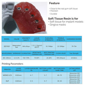 Consommables d'impression 3D LCD/DLP Attelle d'occlusion dentaire en résine/Couronne temporaire/Guide chirurgical/Brace orthodontique/Masque gingival 500g - Product Image 5