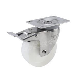 Europeu 3 "4" 5 "PA Placa De Aço Inoxidável Com Freio Rodízio Roda Base Placa 105*85mm Rodízios - Product Image 1