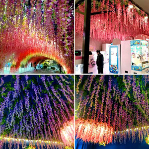 Flores Colgantes de Glicinia de Seda Hechas a Mano de Alta Calidad, Color Personalizado, Guirnalda de Enredaderas Artificiales <span class=keywords><strong>para</strong></span> el Día de San Valentín, Directo de Fábrica LUYI - Product Image 6