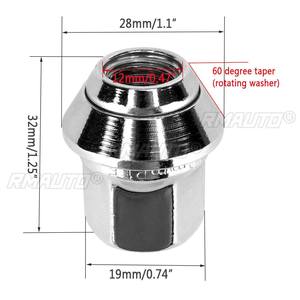 16 Tuercas de Aleación para Ruedas de Coche M12 x 1.5 de 19 mm, Tornillos para Neumáticos de Coche para Ford Fiesta MK4 MK5 MK6 MK7 MK8 C-Max CMax - Product Image 6