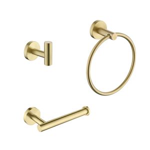 Ensemble de quincaillerie de salle de bain 3 pièces DB avec finition bronze en acier inoxydable nickel brossé pour porte-serviettes pour hôtels - Product Image 1