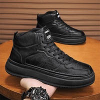 M066 Nouvelles Chaussures Montantes Homme Automne à Semelle Épaisse, Style Britannique Décontracté et Sportif, Chaussures de Ville Souples pour Hommes