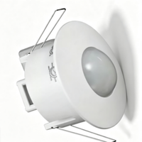 Encastré 360° °   Détecteur de mouvement infrarouge PIR avec temporisation réglable, détecteur sensible à la lumière, interrupteur de commande de lampe intérieure