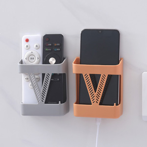 Soporte de pared para cargar el teléfono, plástico gris, adhesivo, sin perforaciones, para mesita de noche - Product Image 2