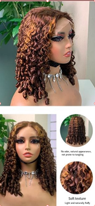 Peluca de cabello humano brasileño-5x5 Frente de encaje sin pegamento Birmano Rizado Cabello virgen crudo Múltiples colores - Product Image 6