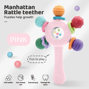 En gros Jouets hochets pour bébé, Balle <span class=keywords><strong>Manhattan</strong></span> Atom sonore, Anneau de dentition pour bébé, Jouet sensoriel tactile, Anneau de dentition, Bâtonnet de grattage manuel - Product Image 6