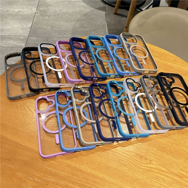 Top Quality Acrylic Transparent Wireless Charger Magnetic Phone Case for iphone 16 Pro Max case Strong Magnet