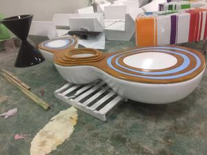 เก้าอี้รอของประชาชนขนาดใหญ่ทำจากไฟเบอร์กลาสม้านั่งสามกระถางปลูกต้นไม้ทันสมัยสำหรับ Y103 - Product Image 4