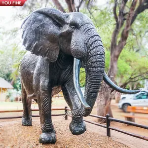 Grande Sculpture de Statue d'éléphant en Bronze pour jardin extérieur