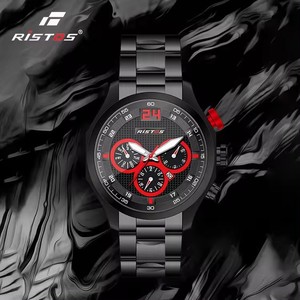 Cadran rouge Ristos 93013 Longbo marque verre miroir calendrier vie étanche mode affaires hommes Auto Date montre en acier inoxydable - Product Image 3