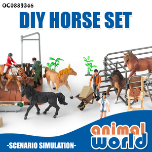 38Pcs Giả Vờ Chơi Cảnh DIY Mô Hình Thiết Lập Thực Tế Ngựa Ổn Định Đồ Chơi Cho Trẻ Em - Product Image 2
