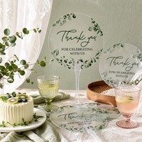 Kipas Tangan Upacara Pernikahan Hijau Sage Eucalyptus, Souvenir Bridal Shower, Kipas Plastik Ucapan Terima Kasih untuk Tamu (Banyak)
