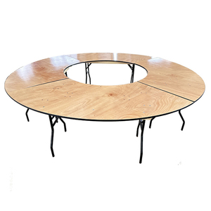 Bjflamingo <span class=keywords><strong>48</strong></span> inch bằng gỗ gấp bàn tròn thiết kế hiện đại nửa mặt trăng phong cách cho tiệc cưới ngoài trời bán buôn - Product Image 3