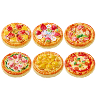 Figurines de pizza miniatures en résine assorties en gros, décorations alimentaires réalistes pour loisirs créatifs avec option aimant de réfrigérateur