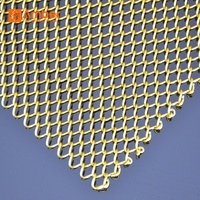 Rideau décoratif en maille d'acier inoxydable doré flexible et élégant pour restaurant, lustre