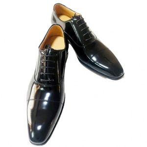 Top Luxury Designer Black Classic Cowhide Patent Leather Pointed Toe Height Increasing Men's Dress <b>Shoes</b> for Wedding - Product Image 5