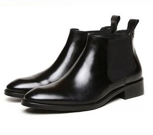 <span class=keywords><strong>Botas</strong></span> Chelsea de piel de becerro con estilo italiano para hombre, zapatos tobilleros sin cordones, <span class=keywords><strong>botas</strong></span> Martin de piel de vaca de capa superior, zapatos formales de vestir - Product Image 5