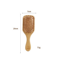 Brosse à cheveux en bambou pour hommes, cheveux courts, picots en bois naturel, antistatique, massage doux du cuir chevelu, peigne, outil de coiffage