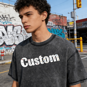 Camisetas de Hombre Personalizadas con Logotipo, Lisas, Teñidas, Estilo Urbano, 100% Algodón Tejido, Ecológicas y Transpirables - Product Image 1